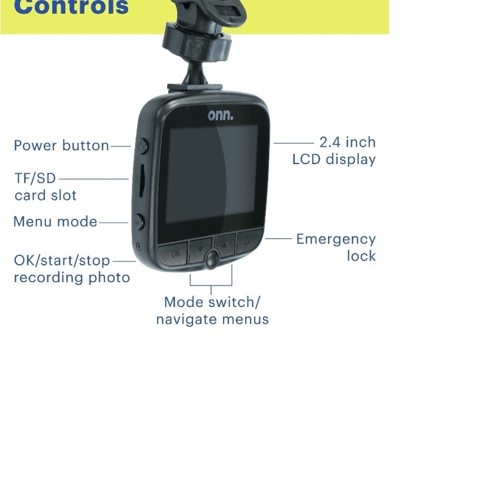 Drive Onn Running Dash Camera with 2.4 Inch LCD Display